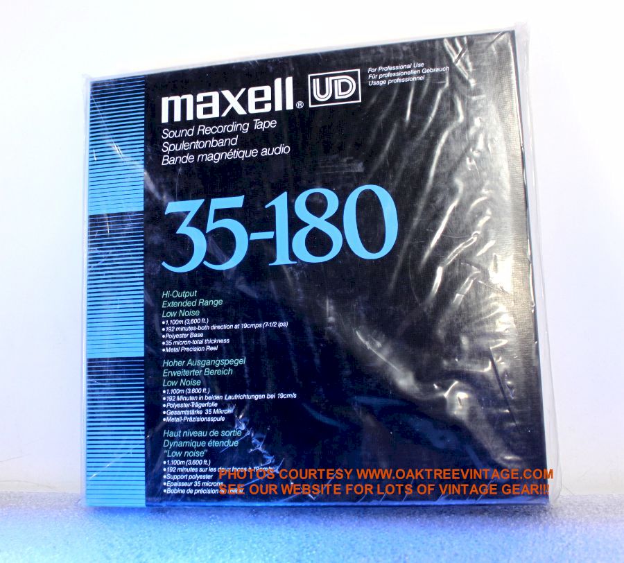 VINTAGE New Old Stock Maxell UD XL 50-120B Sound Recording Tape Hi-Output  Extended Range Metal Reel 132 min Both Directions Black Coated